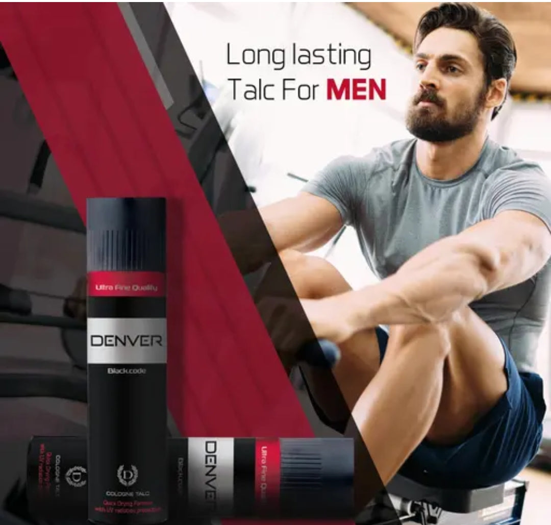 Denver Black code premium body talc (3 pack) 100g
